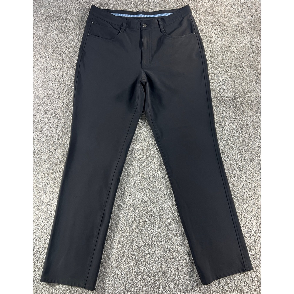 FootJoy Athletic Fit Golf Pants Mens 34x32 Black 5-Pocket Performance Stretch FJ